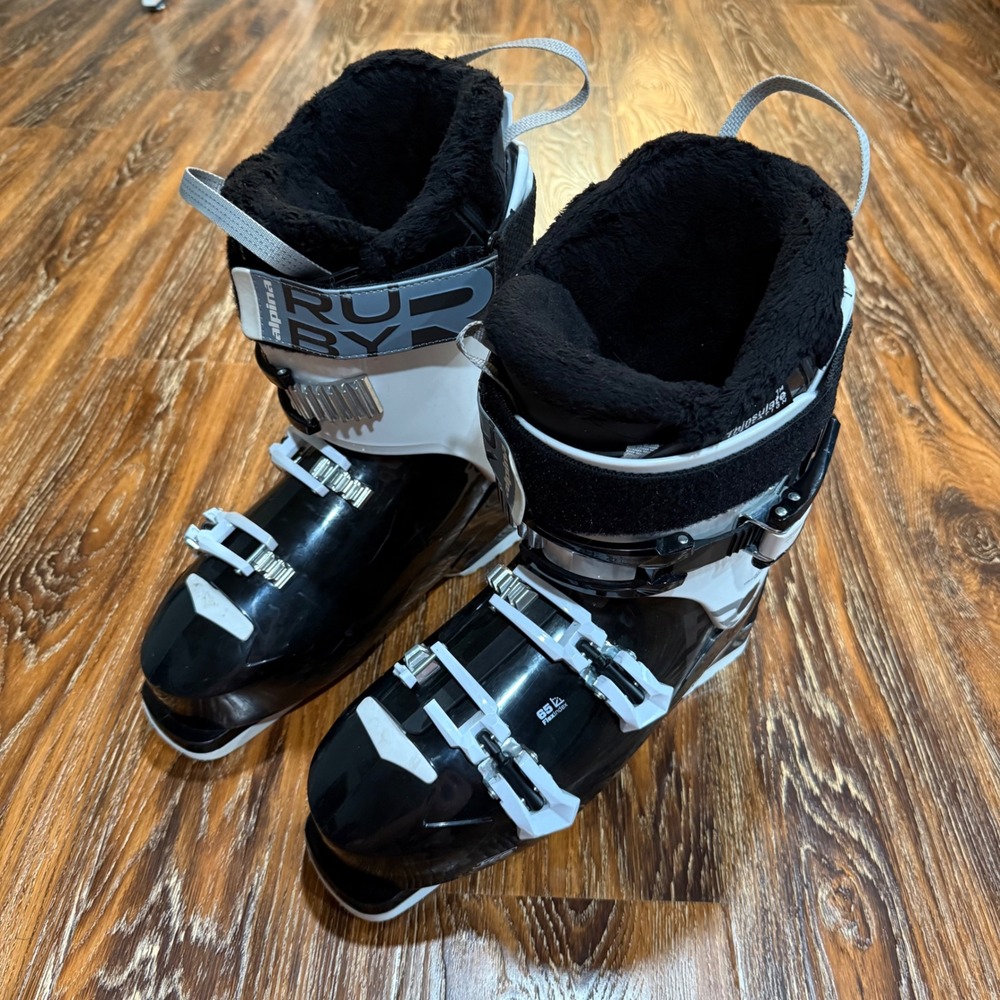 Alpina Ruby 65 Black White Downhill Ski Boots Thinsulate Size 27.0-27.5 319mm